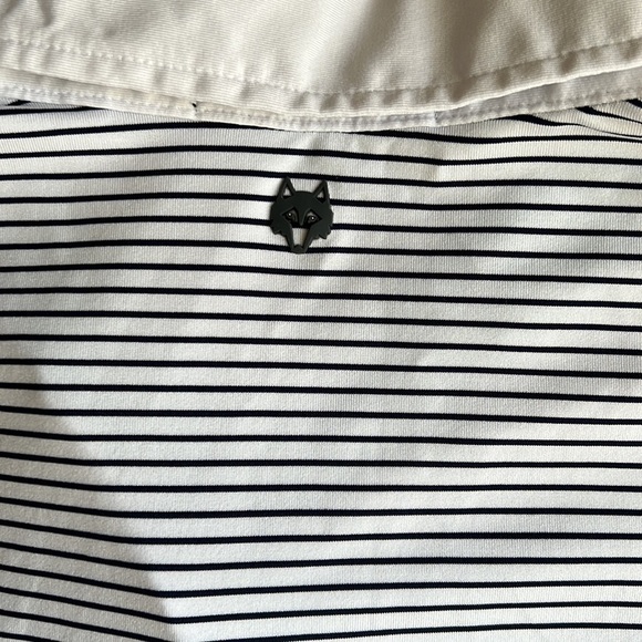 Greyson Ohoopee Striped White Navy Golf Polo - Picture 4 of 8